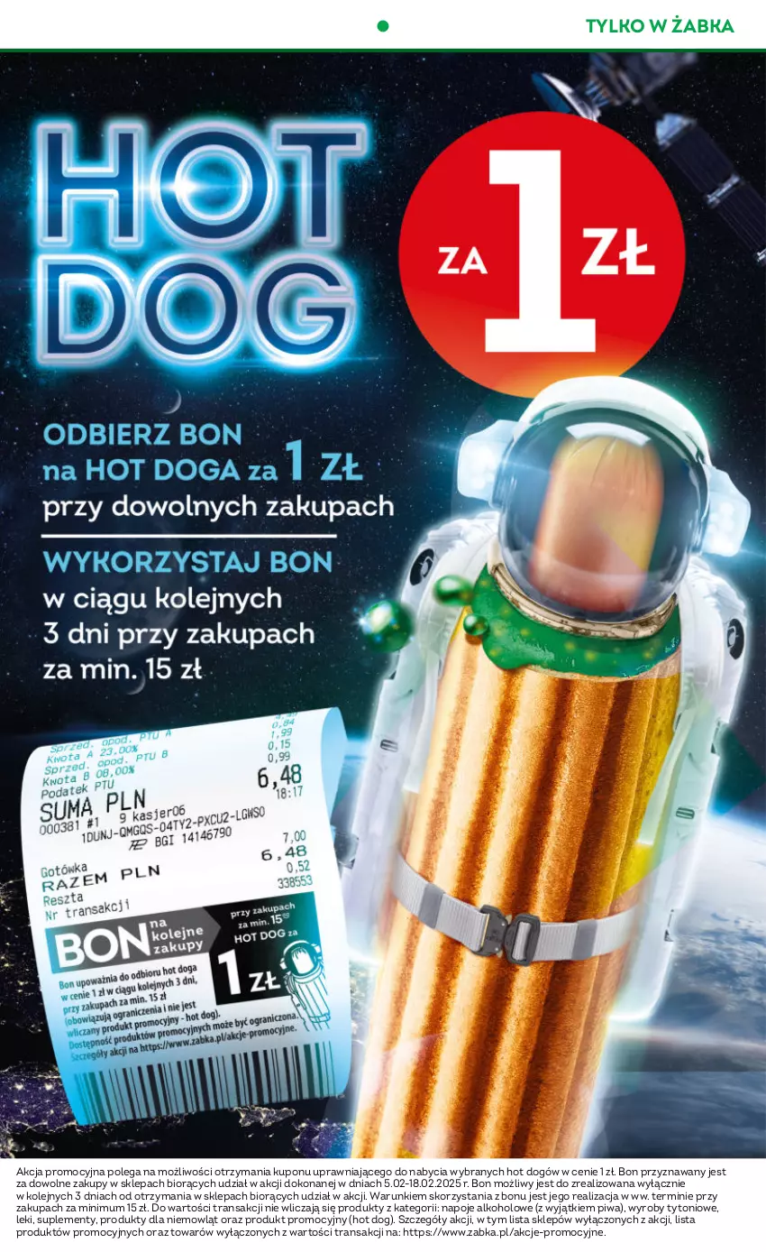 Gazetka promocyjna Żabka - ważna 12.02 do 25.02.2025 - strona 5 - produkty: Hot dog, Napoje, Olej, Piwa, Tran