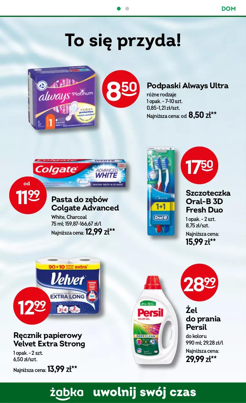 Gazetka promocyjna Żabka - ważna 12.02 do 25.02.2025 - strona 60 - produkty: Always, Always Ultra, Colgate, LG, Papier, Pasta do zębów, Persil, Podpaski, Ręcznik, Szczoteczka, Velvet