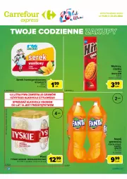 Gazetka promocyjna Carrefour - Gazetka Express - Gazetka - ważna od 23.05 do 23.05.2022 - strona 2 - produkty: Piwa, Piwo, Ciastka, Ser, Gra, Coca-Cola, Tyskie, Rolmlecz, Serek homogenizowany, Serek, Napój gazowany, Fanta, Sprite, Napój, Fa