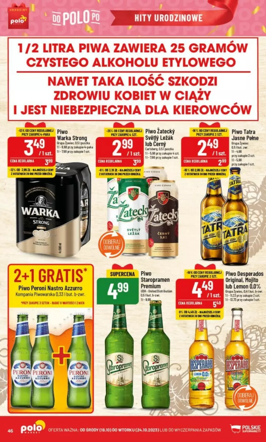 Gazetka promocyjna PoloMarket - ważna 18.10 do 24.11.2023 - strona 41 - produkty: Desperados, Gin, Papaja, Piwo, Tatra, Warka
