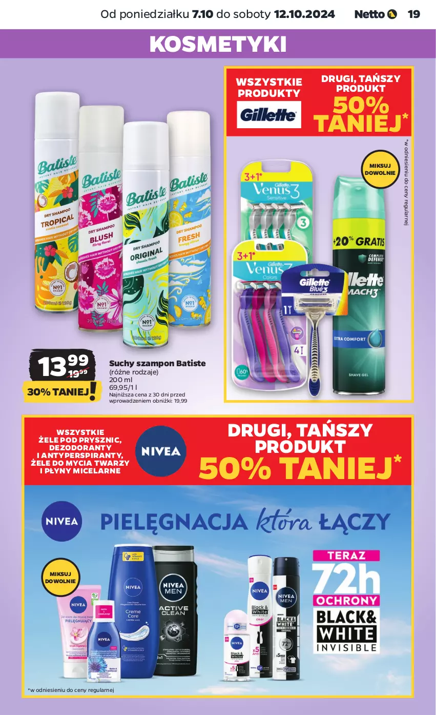 Gazetka promocyjna Netto - Netto Gazetka Food 41/24A - ważna 07.10 do 12.10.2024 - strona 19 - produkty: Antyperspirant, Batiste, Dezodorant, Suchy szampon, Szampon