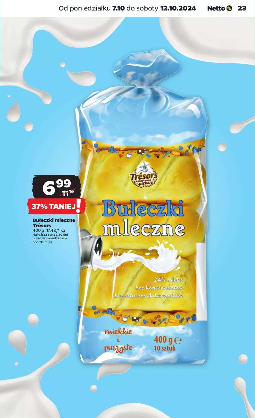 Gazetka promocyjna Netto - Netto Gazetka Food 41/24A - ważna 07.10 do 12.10.2024 - strona 23 - produkty: Bułeczki, Bułeczki mleczne