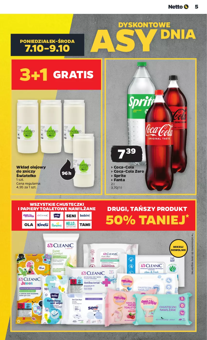 Gazetka promocyjna Netto - Netto Gazetka Food 41/24A - ważna 07.10 do 12.10.2024 - strona 5 - produkty: Chusteczki, Coca-Cola, Fa, Fanta, Gra, Olej, Papier, Sprite, Wkład olejowy, Znicz