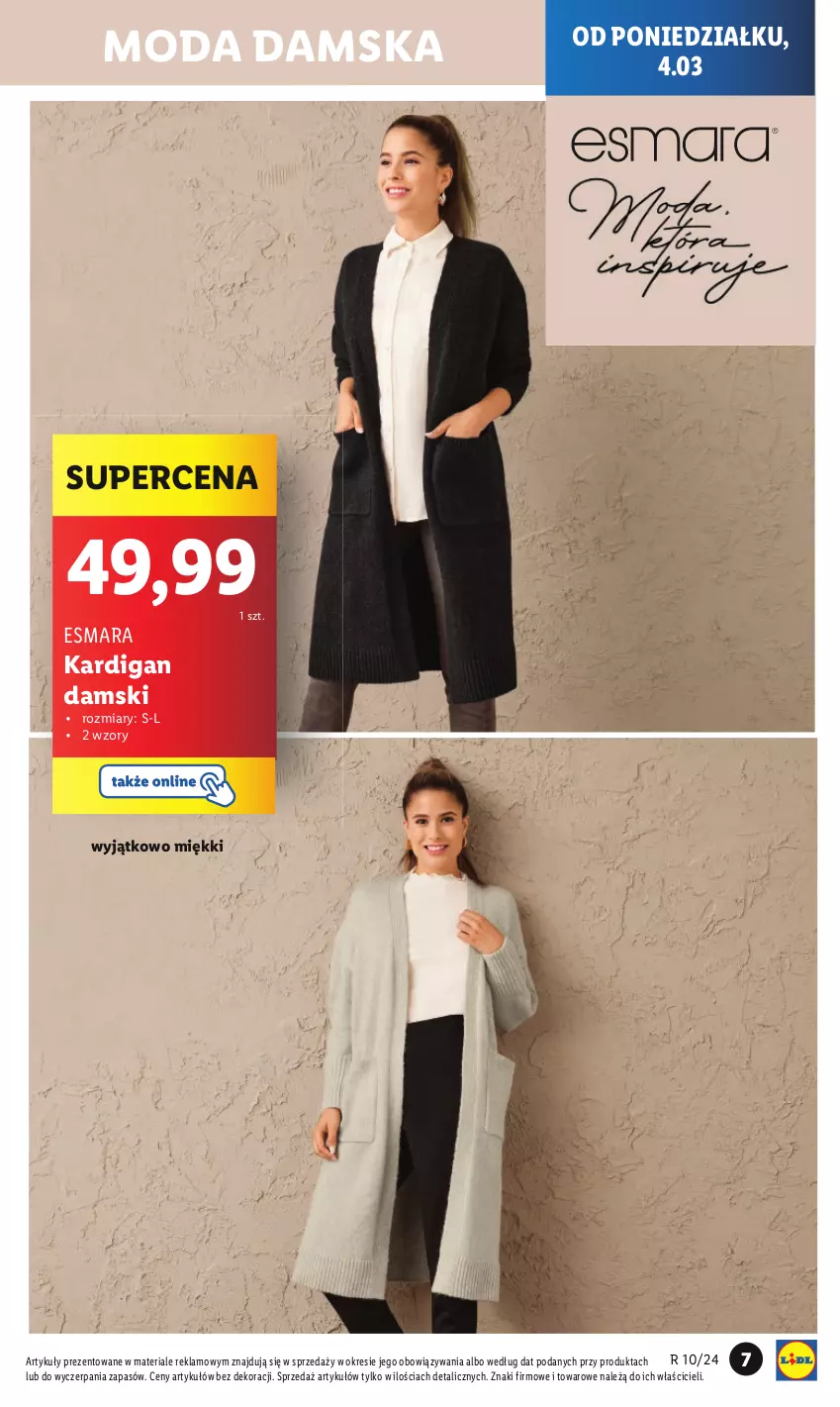 Gazetka promocyjna Lidl - GAZETKA - ważna 04.03 do 09.03.2024 - strona 9 - produkty: Kardigan, Moda