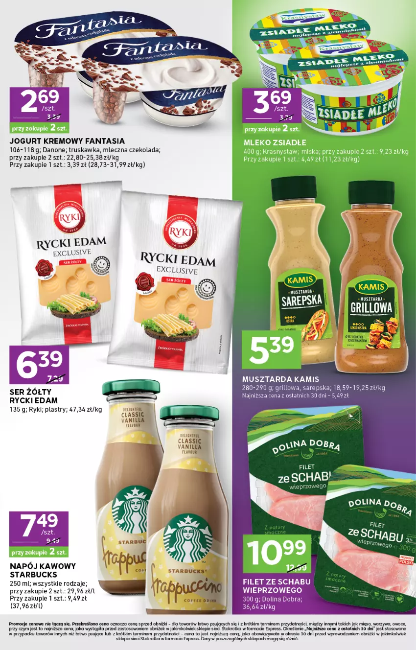 Gazetka promocyjna Stokrotka - Stokrotka Express - ważna 17.06 do 25.06.2025 - strona 3 - produkty: Czekolada, Danone, Edam, Fa, Fanta, Grill, Jogurt, Kamis, Mięso, Mus, Musztarda, Napój, Owoce, Ser, Warzywa