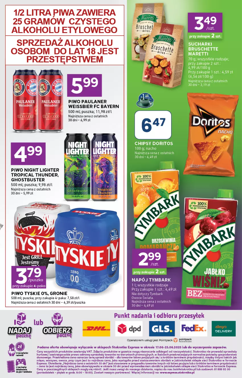 Gazetka promocyjna Stokrotka - Stokrotka Express - ważna 17.06 do 25.06.2025 - strona 5 - produkty: Gra, Napój, O nas, Owoce, Piwa, Piwo, Tropical, Tymbark, Tyskie, Wagi, Warzywa