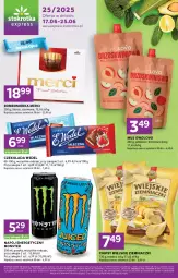 Gazetka promocyjna Stokrotka - Stokrotka Express - Gazetka - ważna od 25.06 do 25.06.2025 - strona 1 - produkty: Warzywa, Mus, Napój energetyczny, Chipsy, Czekolada, Owoce, Masło, Napój, Merci, Mięso