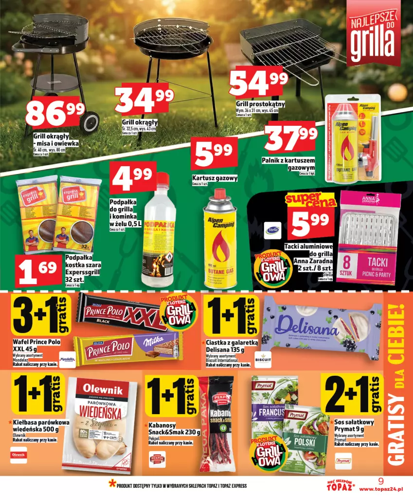 Gazetka promocyjna Topaz - Gazetka - ważna 23.04 do 29.04.2026 - strona 9 - produkty: Grill, Prince Polo, Top, Tusz