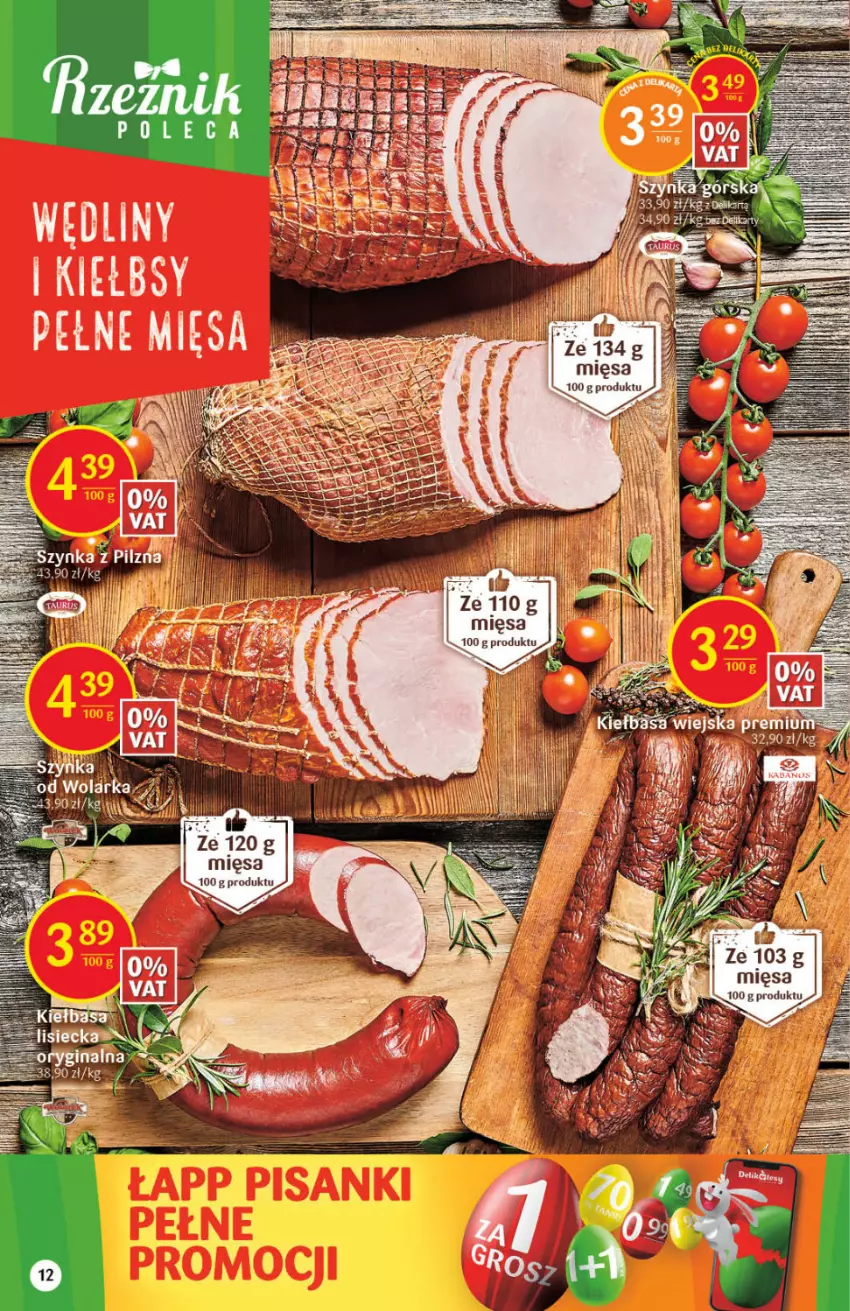 Gazetka promocyjna Delikatesy Centrum - Gazetka DC09 - ważna 03.03 do 09.03.2022 - strona 12 - produkty: Gin, Kiełbasa, Szynka