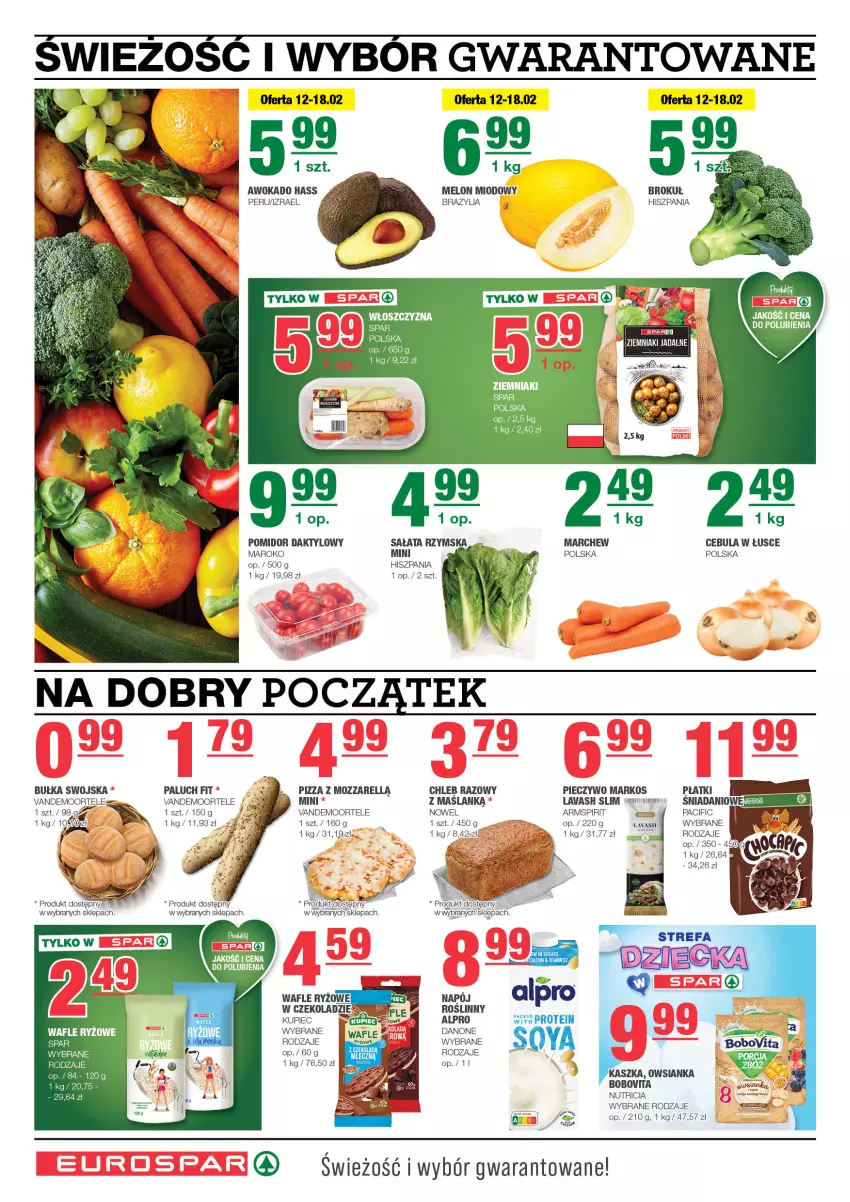 Gazetka promocyjna Spar - EuroSpar - ważna 09.02 do 19.02.2025 - strona 2 - produkty: Alpro, BoboVita, Bułka, Cebula, Chleb, Cif, Danio, Danone, Kupiec, Melon, Napój, Owsianka, Piec, Pieczywo, Pizza, Ser