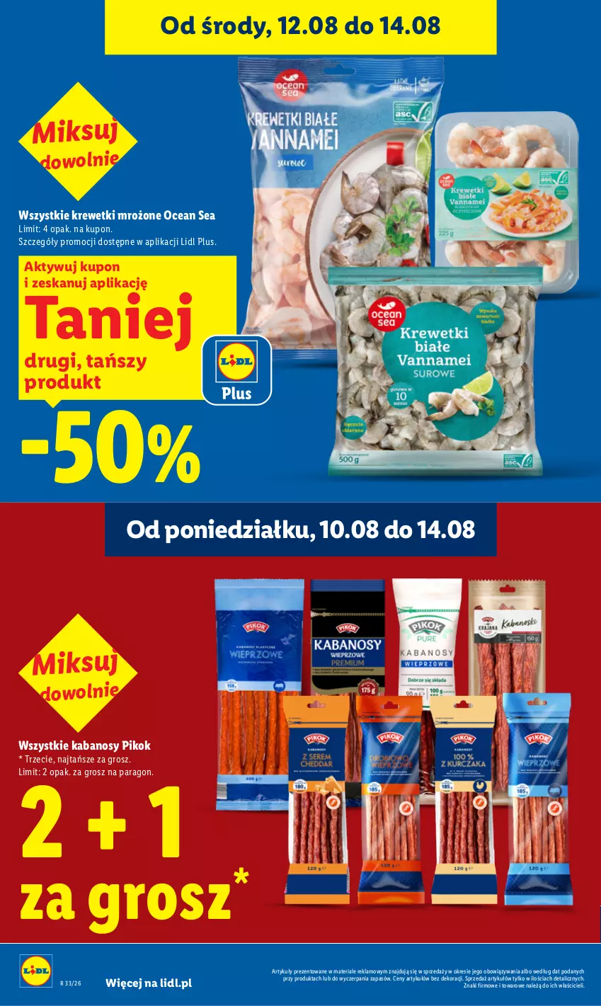 Gazetka promocyjna Lidl - Gazetka ważna od 12.08 do 14.08 - ważna 12.08 do 14.08.2026 - strona 16 - produkty: Kabanos, Krewetki, PIKOK
