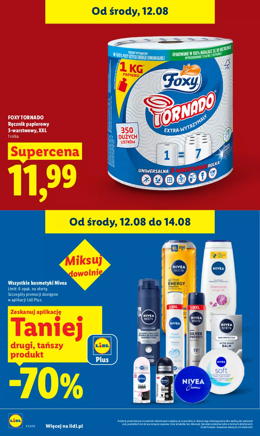 Gazetka promocyjna Lidl - Gazetka ważna od 12.08 do 14.08 - ważna 12.08 do 14.08.2026 - strona 32 - produkty: Foxy, Nivea, Papier, Ręcznik
