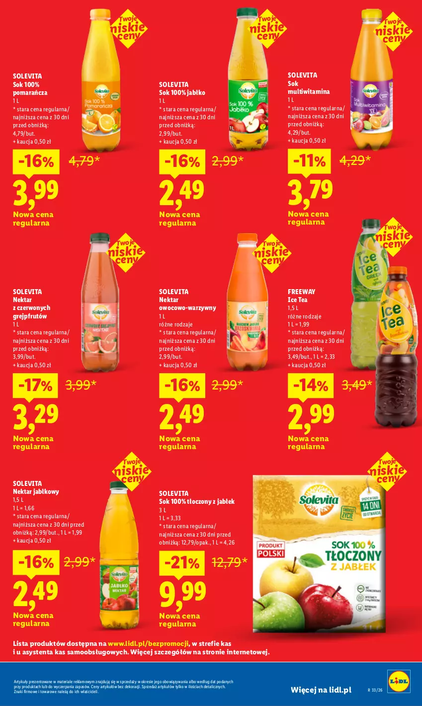 Gazetka promocyjna Lidl - Gazetka ważna od 12.08 do 14.08 - ważna 12.08 do 14.08.2026 - strona 35 - produkty: Grejpfrut, Ice tea, Nektar, Sok