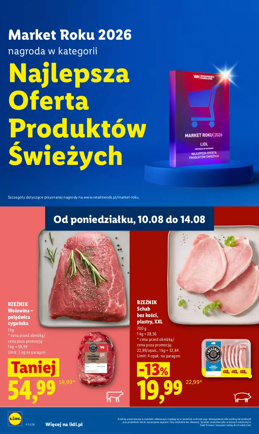Gazetka promocyjna Lidl - Gazetka ważna od 12.08 do 14.08 - ważna 12.08 do 14.08.2026 - strona 60 - produkty: Polędwica, Schab bez kości, Wołowina