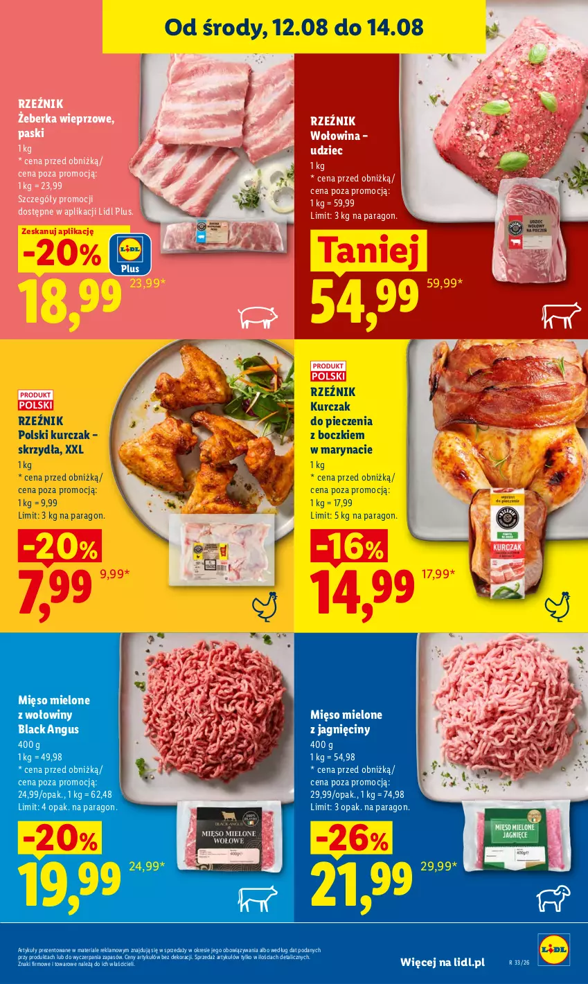 Gazetka promocyjna Lidl - Gazetka ważna od 12.08 do 14.08 - ważna 12.08 do 14.08.2026 - strona 61 - produkty: Kurczak, Lack, Mięso, Mięso mielone, Piec, Wołowina