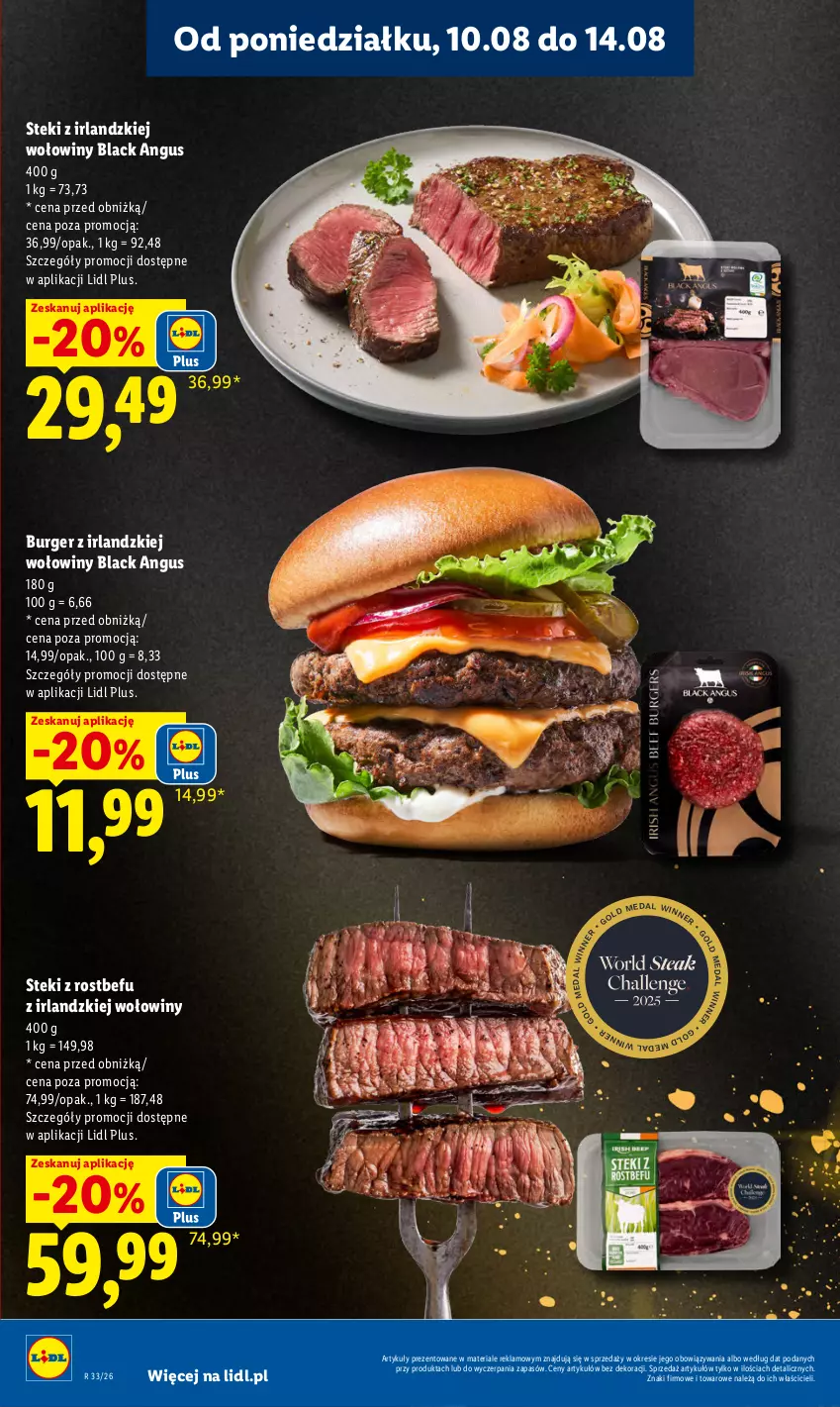 Gazetka promocyjna Lidl - Gazetka ważna od 12.08 do 14.08 - ważna 12.08 do 14.08.2026 - strona 62 - produkty: Burger, Lack, Rostbef, Stek