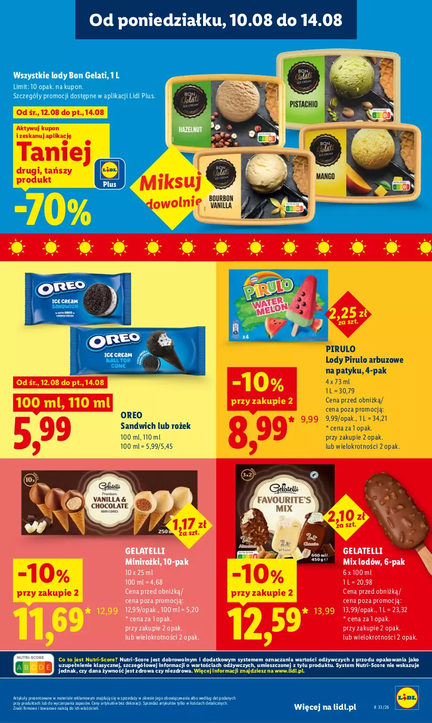 Gazetka promocyjna Lidl - Gazetka ważna od 12.08 do 14.08 - ważna 12.08 do 14.08.2026 - strona 67 - produkty: Arbuz, Lody, Oreo