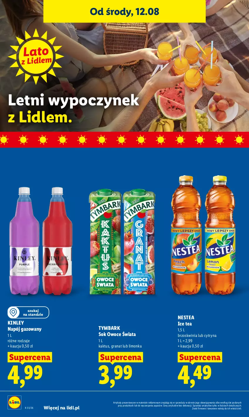 Gazetka promocyjna Lidl - Gazetka ważna od 12.08 do 14.08 - ważna 12.08 do 14.08.2026 - strona 70 - produkty: Gra, Granat, Ice tea, Kaktus, Limonka, Napój, Napój gazowany, Nestea, Owoce, Sok, Tymbark