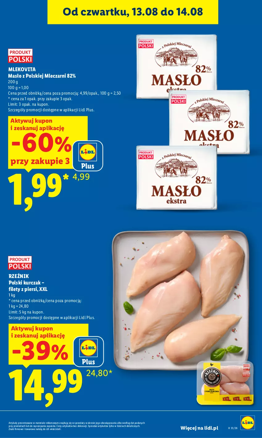 Gazetka promocyjna Lidl - Gazetka ważna od 12.08 do 14.08 - ważna 12.08 do 14.08.2026 - strona 9 - produkty: Kurczak, Masło, Mleko, Mlekovita