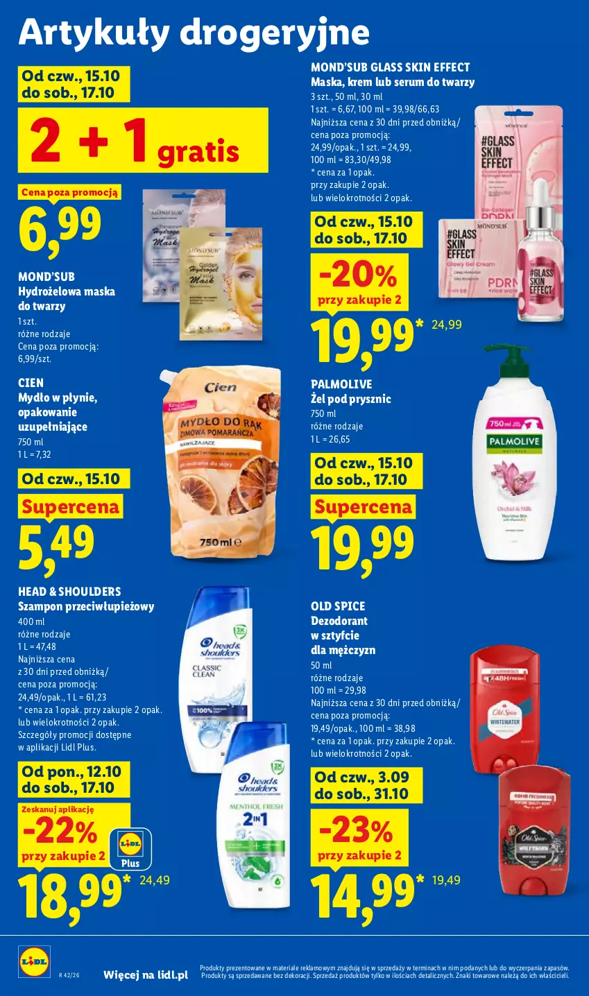 Gazetka promocyjna Lidl - Gazetka - ważna 19.10 do 21.10.2026 - strona 108 - produkty: Dezodorant, Gra, Maska, Maska do twarzy, Mydło, Mydło w płynie, Old Spice, Palmolive, Rum, Ser, Serum, Serum do twarzy, Szampon