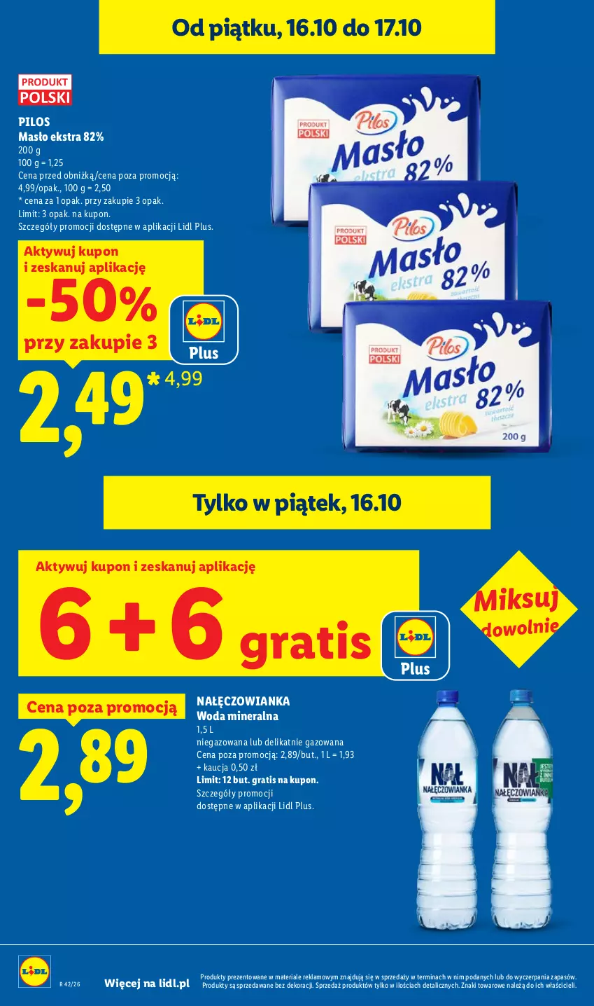 Gazetka promocyjna Lidl - Gazetka - ważna 19.10 do 21.10.2026 - strona 6 - produkty: Gra, Masło, Nałęczowianka, Pilos, Woda, Woda mineralna