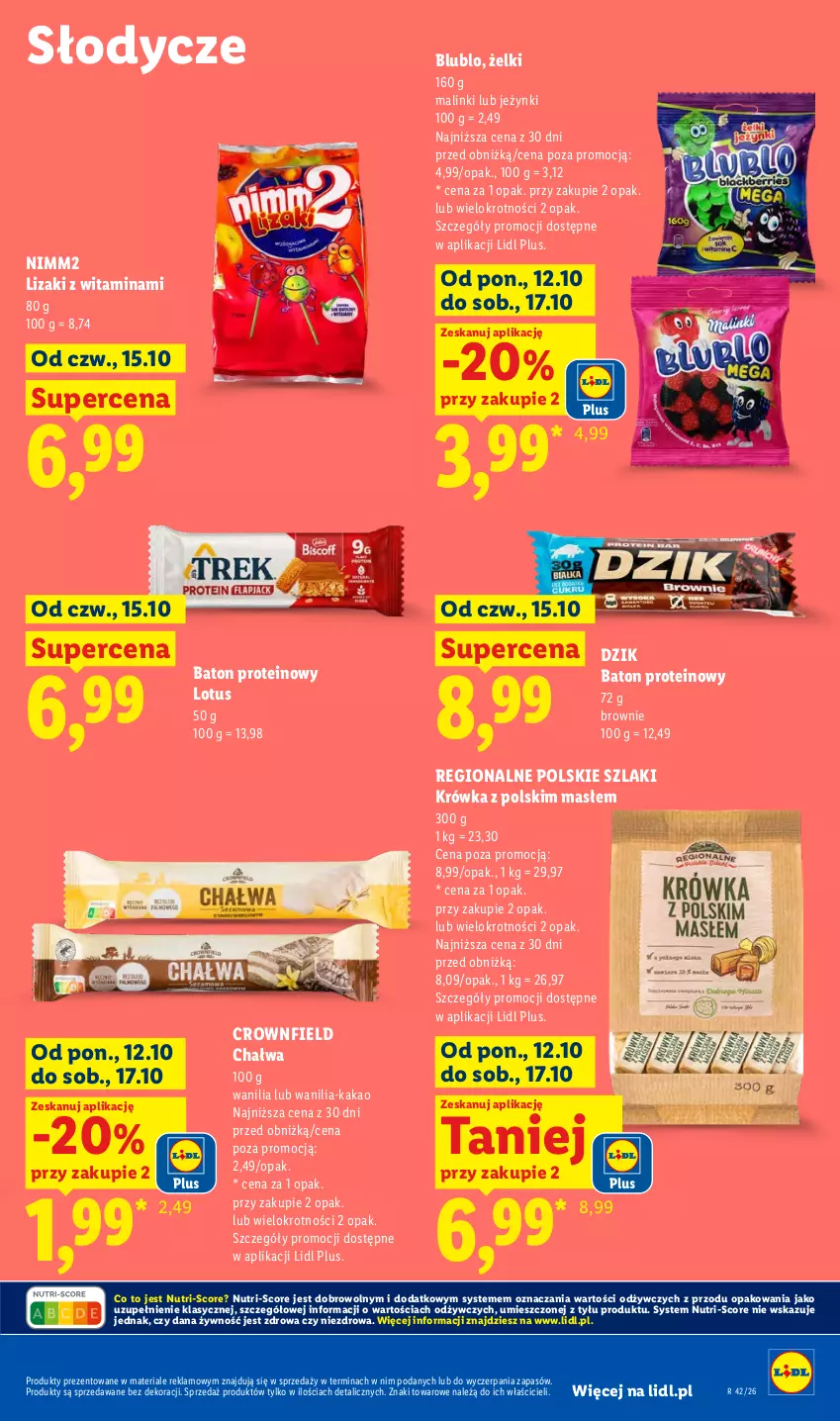 Gazetka promocyjna Lidl - Gazetka - ważna 19.10 do 21.10.2026 - strona 85 - produkty: Baton, Brownie, Chałwa, Kakao, Lizaki, Nimm2