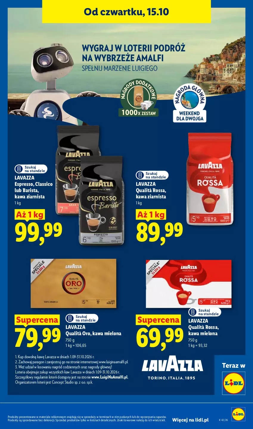 Gazetka promocyjna Lidl - Gazetka - ważna 19.10 do 21.10.2026 - strona 89 - produkty: Gin, Gra, Kawa, Kawa mielona, Kawa ziarnista, Lavazza, Tera