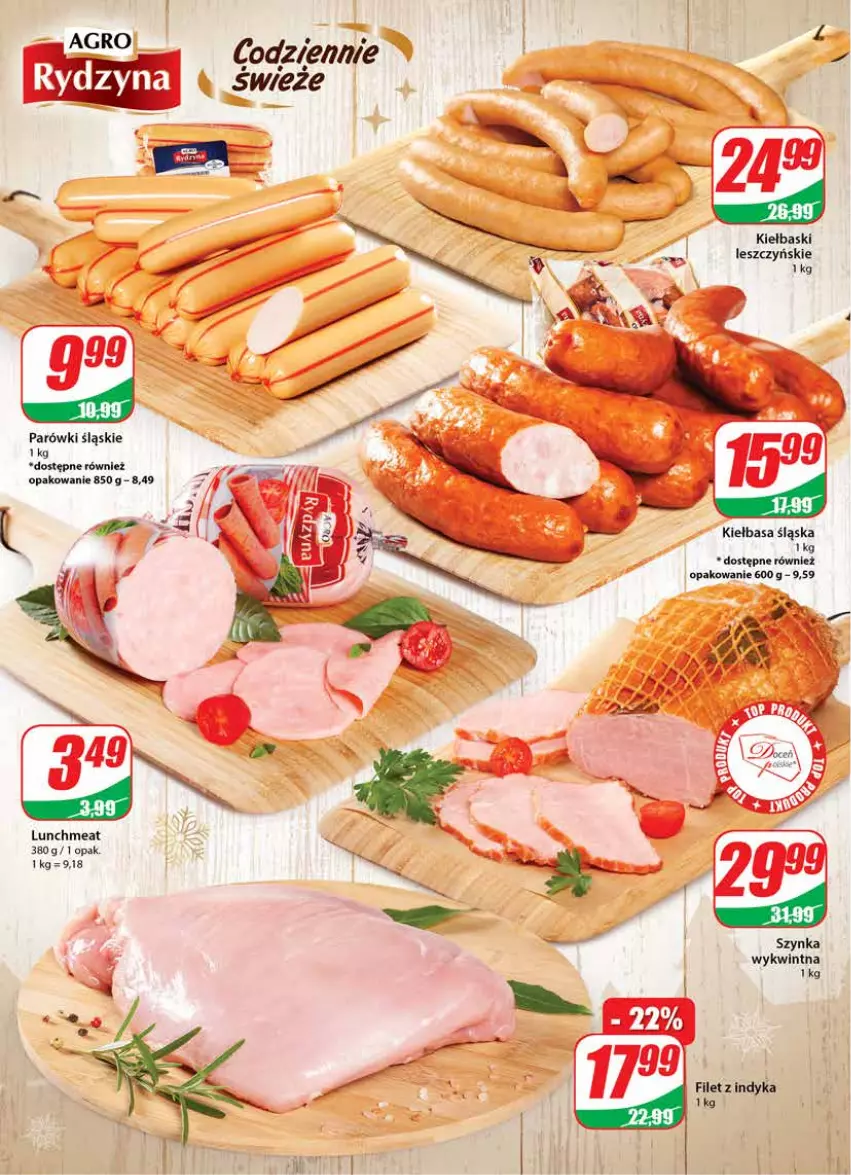 Gazetka promocyjna Dino - Gazetka - ważna 08.12 do 14.12.2021 - strona 14 - produkty: Kiełbasa, Kiełbasa śląska, Parówki, Szynka