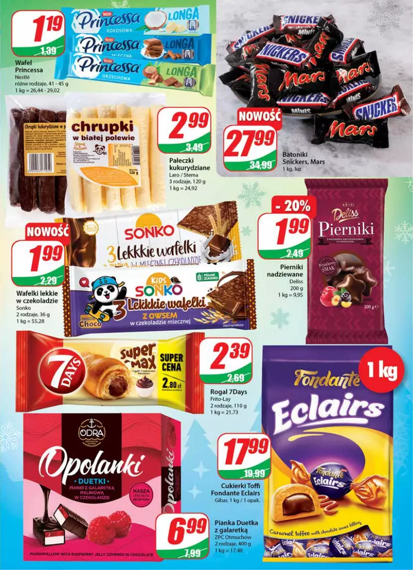 Gazetka promocyjna Dino - Gazetka - ważna 08.12 do 14.12.2021 - strona 3 - produkty: Baton, Deliss, Gala, Mars, Piernik, Princessa, Rogal, Snickers, Sonko, Tonik