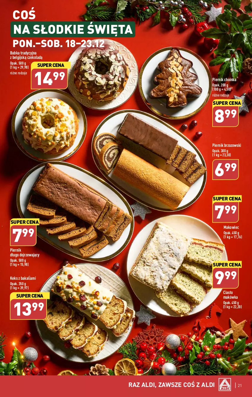 Gazetka promocyjna Aldi - Pełna oferta - ważna 18.12 do 23.12.2023 - strona 21 - produkty: Babka, Choinka, Inka, LG, Makowiec, Piernik