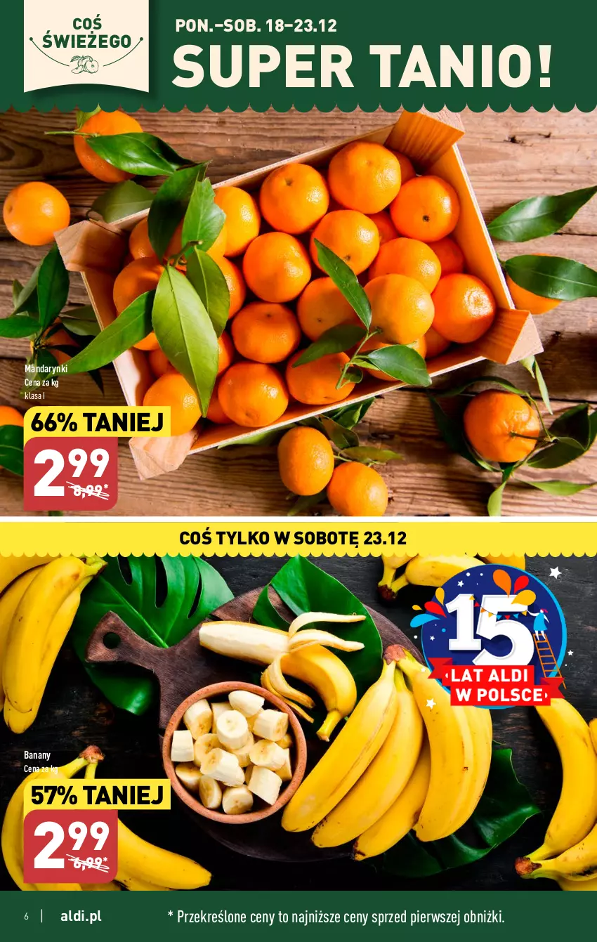 Gazetka promocyjna Aldi - Pełna oferta - ważna 18.12 do 23.12.2023 - strona 6 - produkty: Banany, Mandarynki