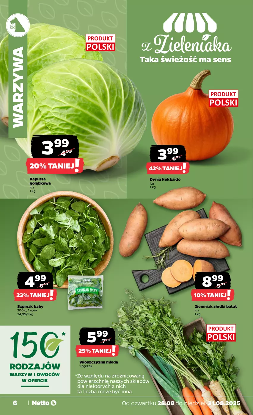 Gazetka promocyjna Netto - Od Czwartku - ważna 28.08 do 31.08.2025 - strona 6 - produkty: Szpinak, Warzywa