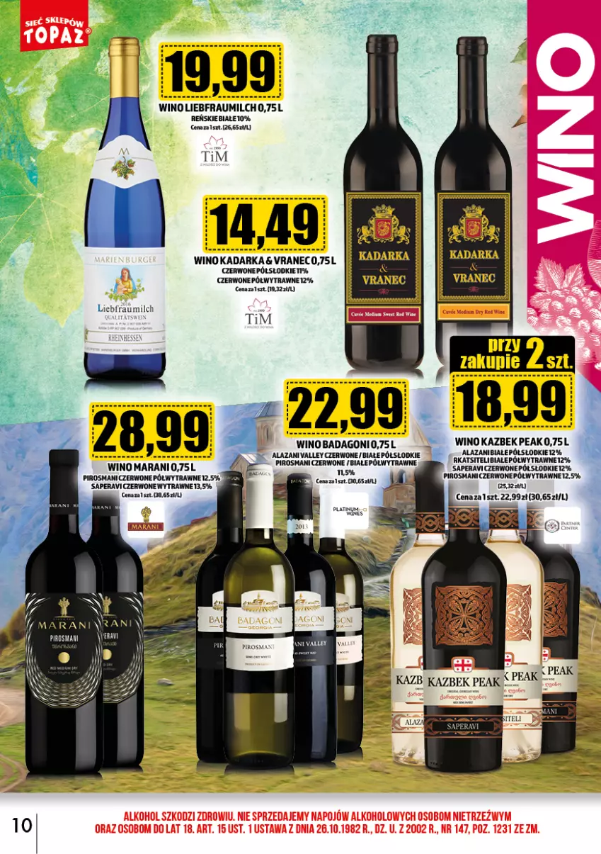 Gazetka promocyjna Topaz - Gazetka - ważna 01.06 do 30.06.2024 - strona 10 - produkty: Wino