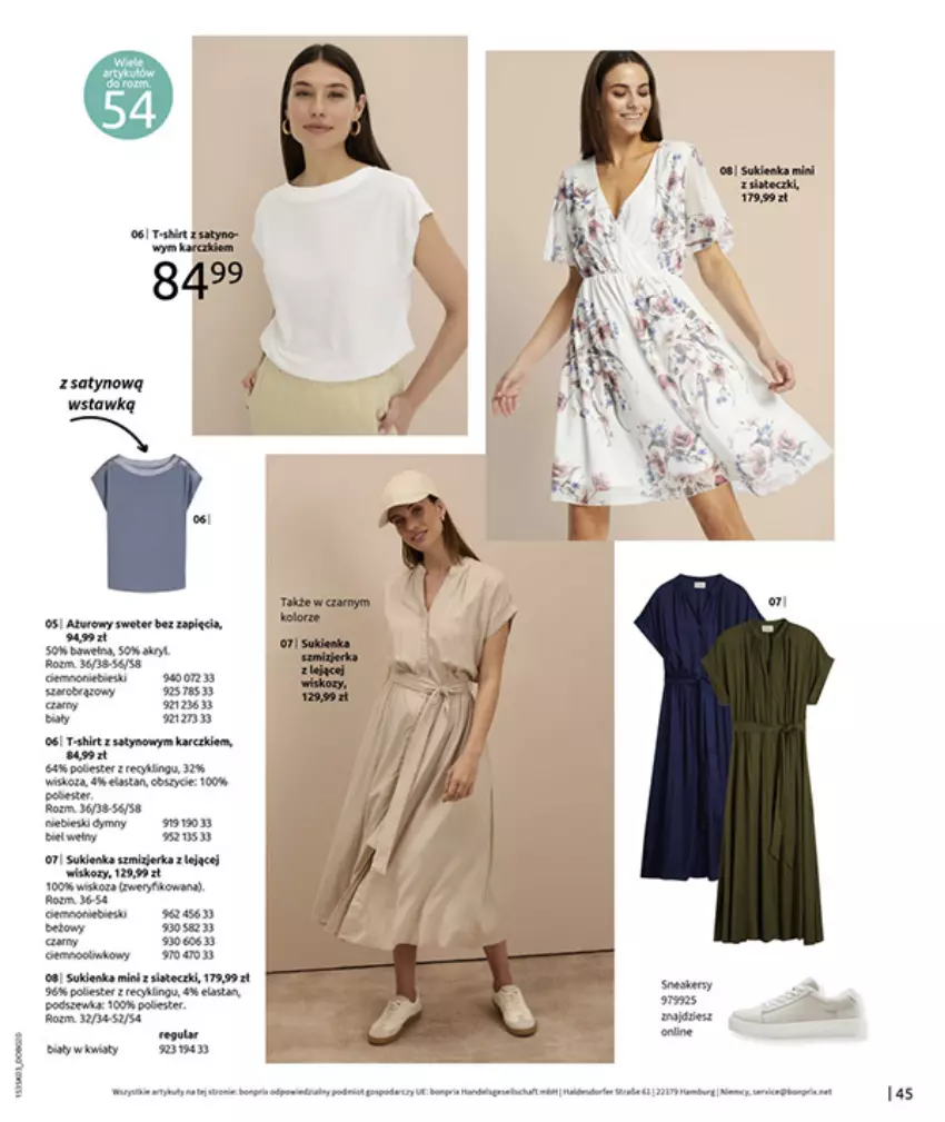 Gazetka promocyjna Bonprix - MARYNARSKIE AKCENTY - ważna 02.03 do 30.03.2026 - strona 47 - produkty: Fa, HP, Owijki, Sukienka, T-shirt