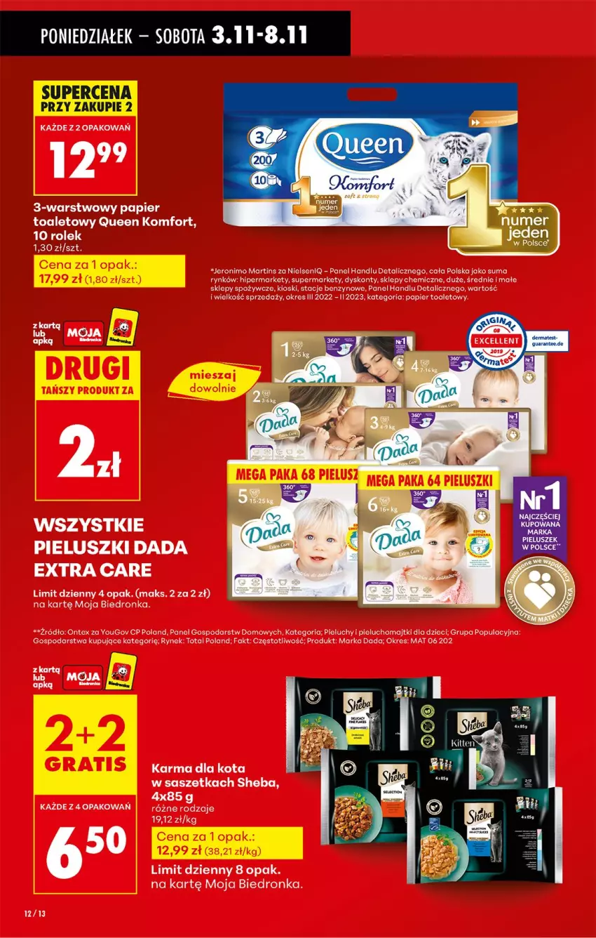 Gazetka promocyjna Biedronka - Od Poniedziałku - ważna 03.11 do 08.11.2025 - strona 14 - produkty: Dada, Dzieci, Fa, Majtki, Papier, Papier toaletowy, Pieluchomajtki, Pieluchy, Sheba
