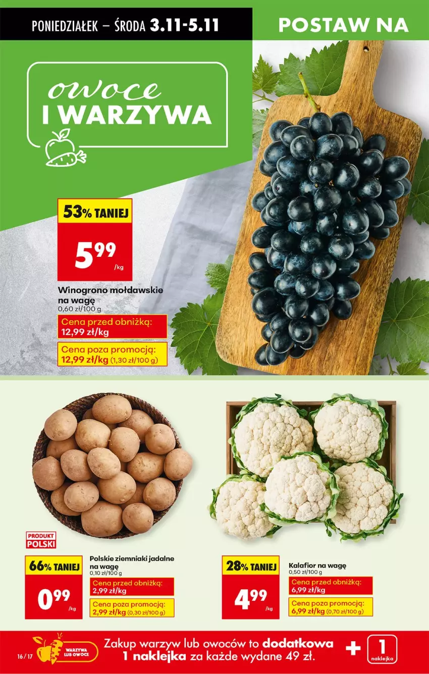 Gazetka promocyjna Biedronka - Od Poniedziałku - ważna 03.11 do 08.11.2025 - strona 18 - produkty: Kalafior, Wino, Ziemniaki