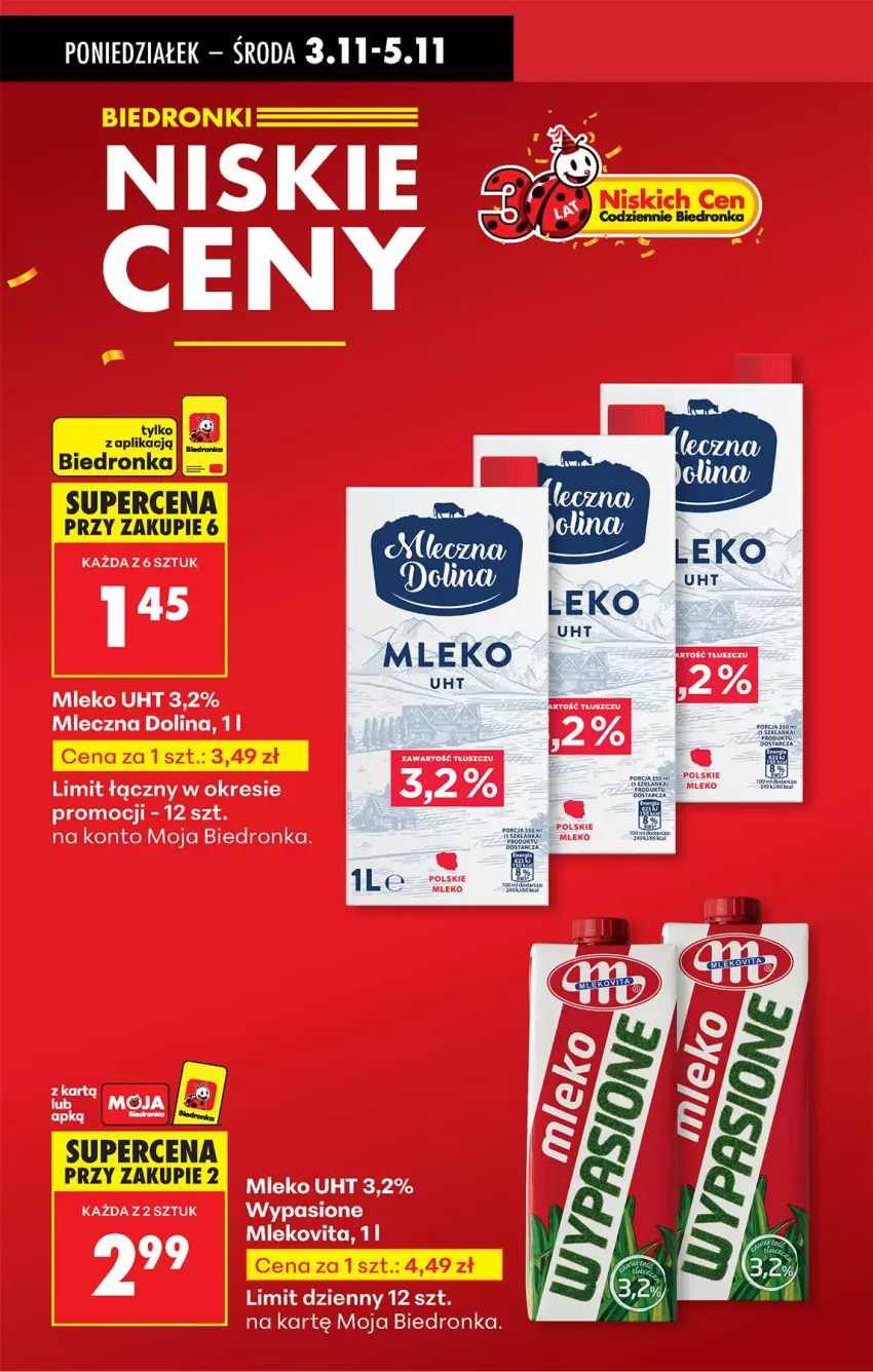 Gazetka promocyjna Biedronka - Od Poniedziałku - ważna 03.11 do 08.11.2025 - strona 3 - produkty: Mleko, Mlekovita
