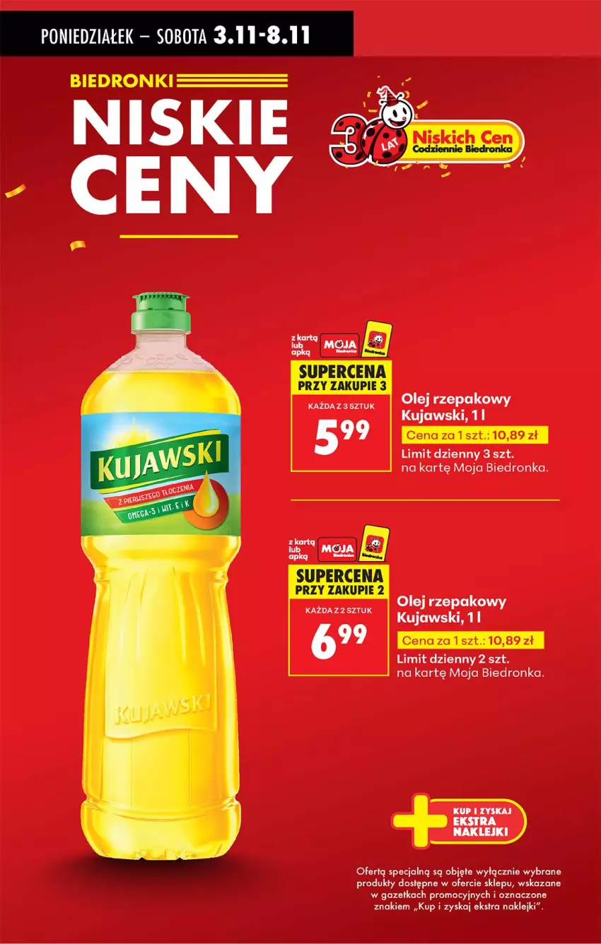 Gazetka promocyjna Biedronka - Od Poniedziałku - ważna 03.11 do 08.11.2025 - strona 4 - produkty: Klej, Kujawski, Olej, Olej rzepakowy