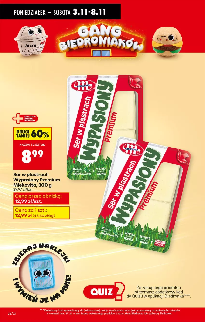 Gazetka promocyjna Biedronka - Od Poniedziałku - ważna 03.11 do 08.11.2025 - strona 40 - produkty: Mleko, Mlekovita, Quiz, Ser
