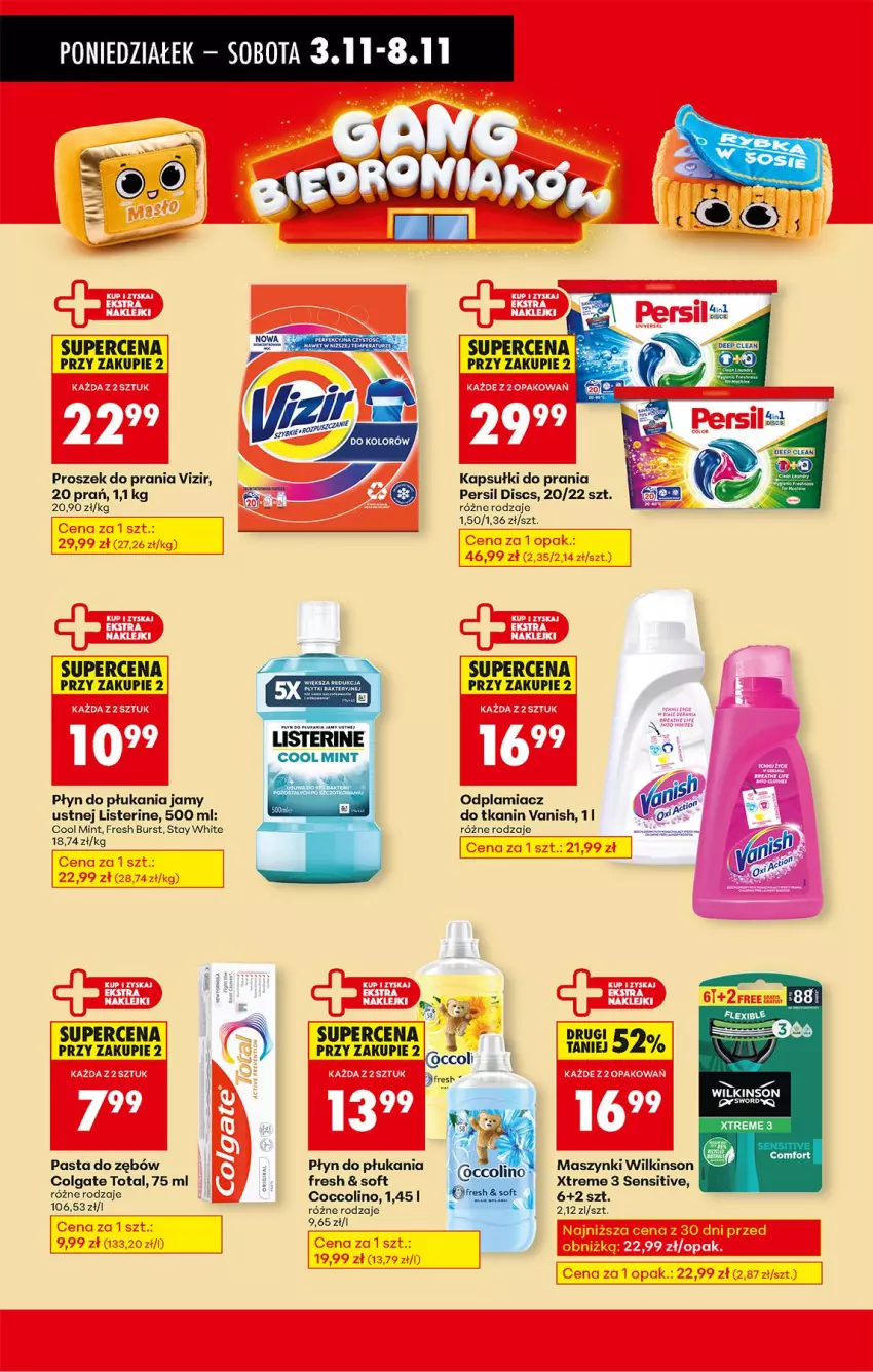Gazetka promocyjna Biedronka - Od Poniedziałku - ważna 03.11 do 08.11.2025 - strona 48 - produkty: Coccolino, Colgate, Colgate Total, Kapsułki do prania, LG, Listerine, Odplamiacz, Pasta do zębów, Persil, Płyn do płukania, Proszek do prania, Vanish, Vizir