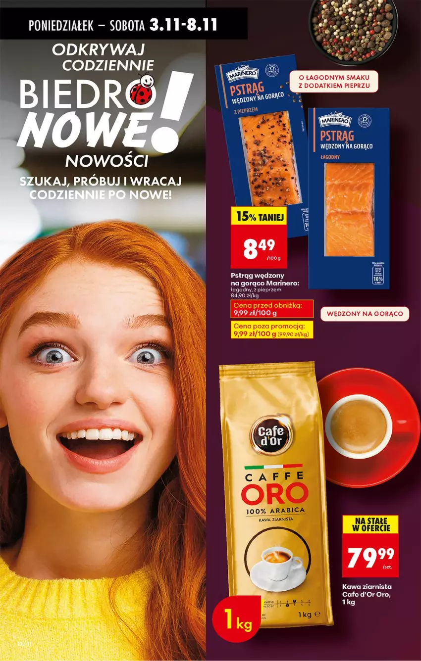 Gazetka promocyjna Biedronka - Od Poniedziałku - ważna 03.11 do 08.11.2025 - strona 50 - produkty: Kawa, Kawa ziarnista, Pieprz, Pstrąg, Pstrąg wędzony