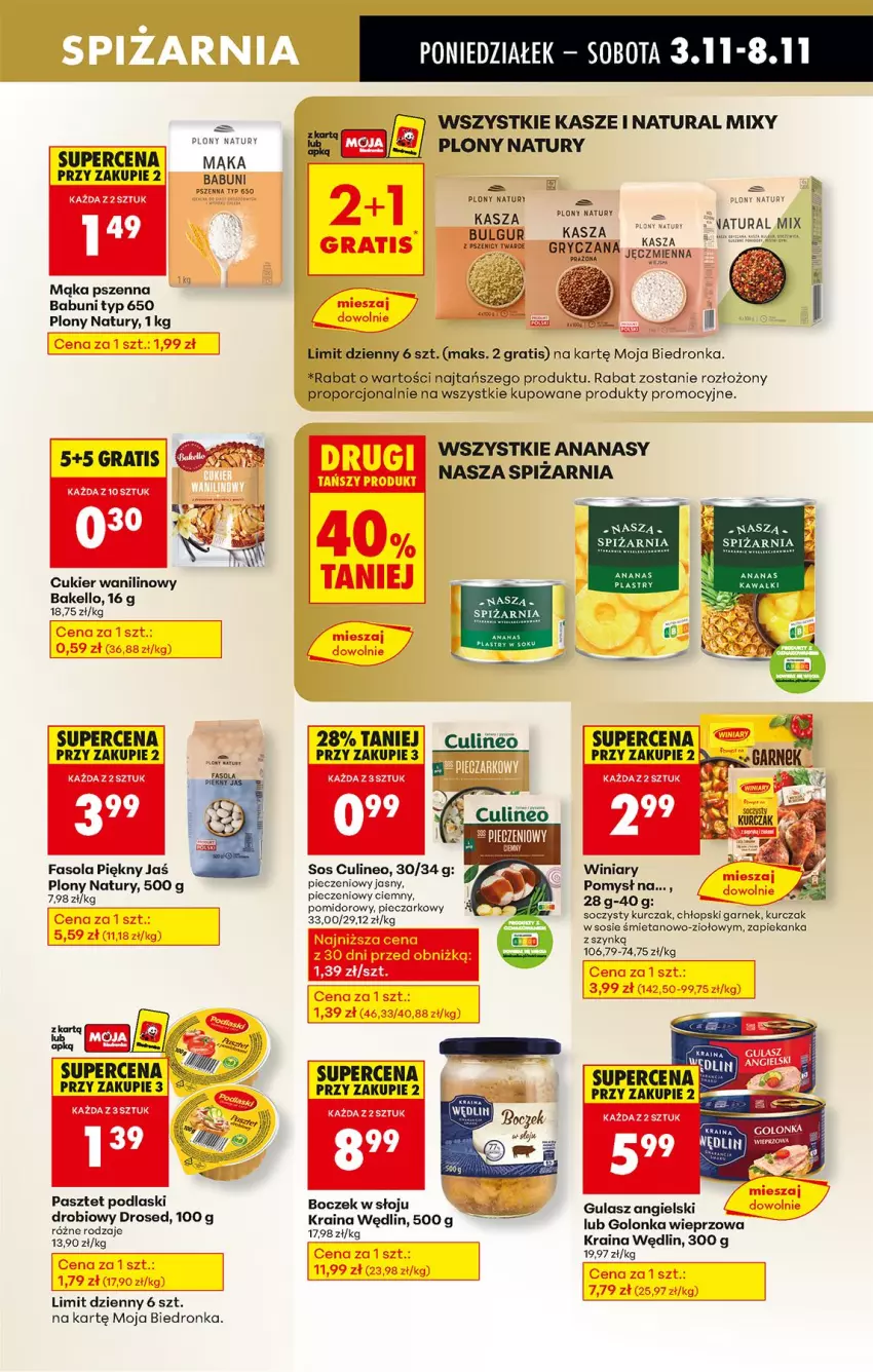 Gazetka promocyjna Biedronka - Od Poniedziałku - ważna 03.11 do 08.11.2025 - strona 55 - produkty: Ananas, Babuni, Boczek, Cukier, Cukier wanilinowy, Fa, Fasola, Garnek, Golonka wieprzowa, Gra, Gry, Kasza, Kurczak, Mąka, Mąka pszenna, Pasztet, Piec, Podlaski, Por, Sos, Winiary, Zapiekanka