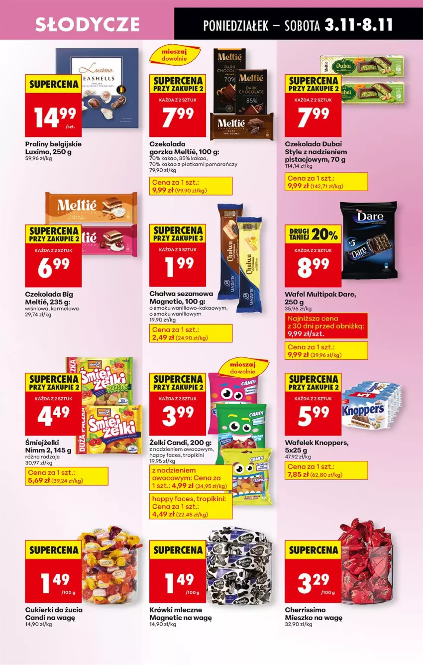 Gazetka promocyjna Biedronka - Od Poniedziałku - ważna 03.11 do 08.11.2025 - strona 61 - produkty: Chałwa, Cukier, Cukierki, Czekolada, Fa, Kakao, Knoppers, Krówki mleczne, LG, Praliny, Sezam, Wafelek