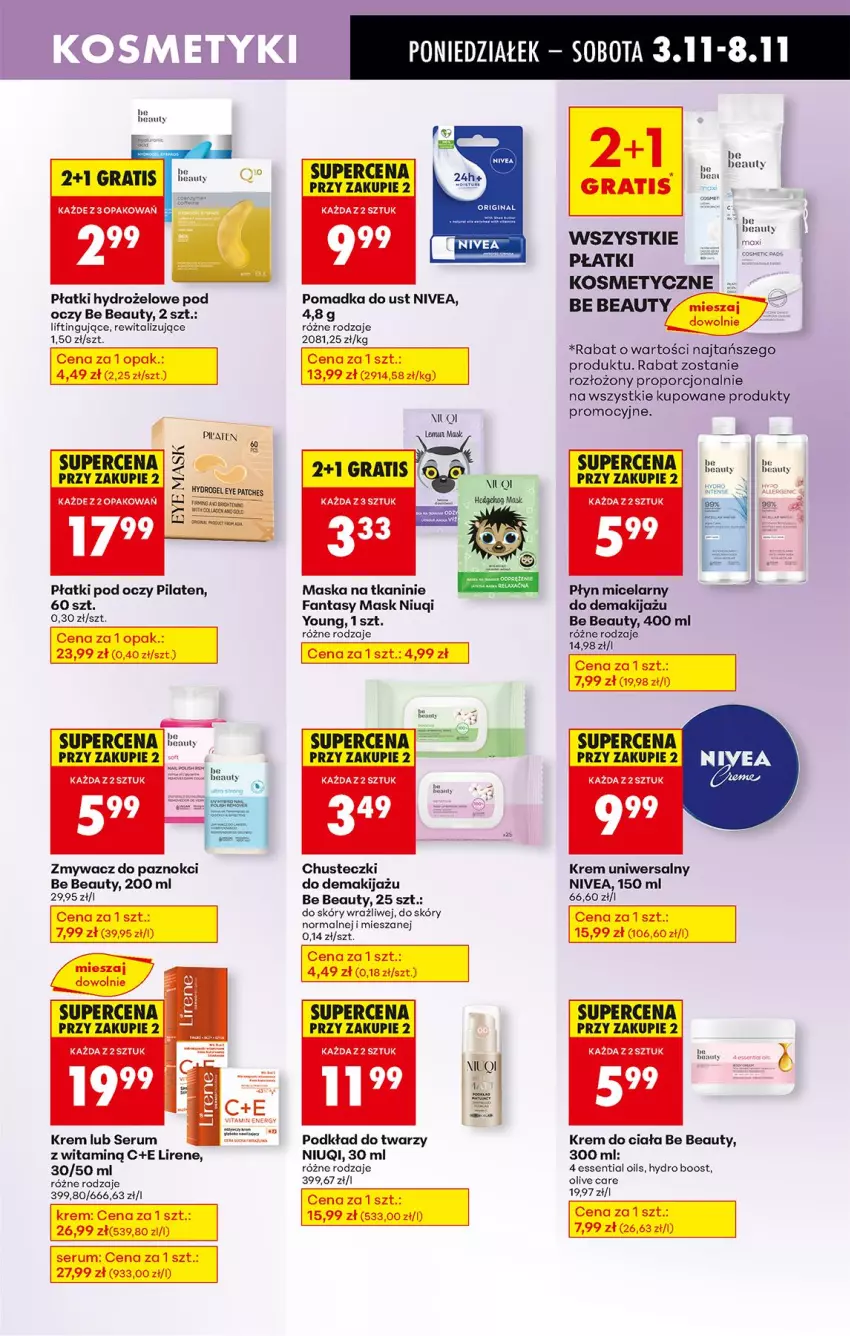 Gazetka promocyjna Biedronka - Od Poniedziałku - ważna 03.11 do 08.11.2025 - strona 75 - produkty: Be Be, Chusteczki, Fa, Fanta, Gra, Krem do ciała, Krem uniwersalny, Lirene, Makijaż, Maska, Niuqi, Nivea, Płyn micelarny, Podkład, Podkład do twarzy, Por, Rum, Ser, Serum, Zmywacz do paznokci