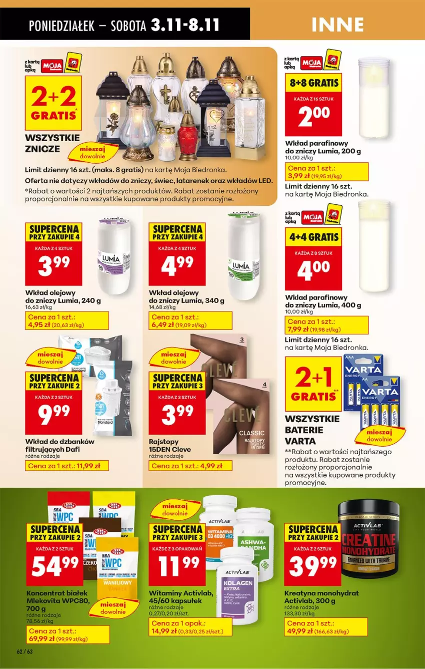 Gazetka promocyjna Biedronka - Od Poniedziałku - ważna 03.11 do 08.11.2025 - strona 84 - produkty: Gra, Olej, Por, Rajstopy, Ser, Top, Varta, Wkład olejowy, Znicz
