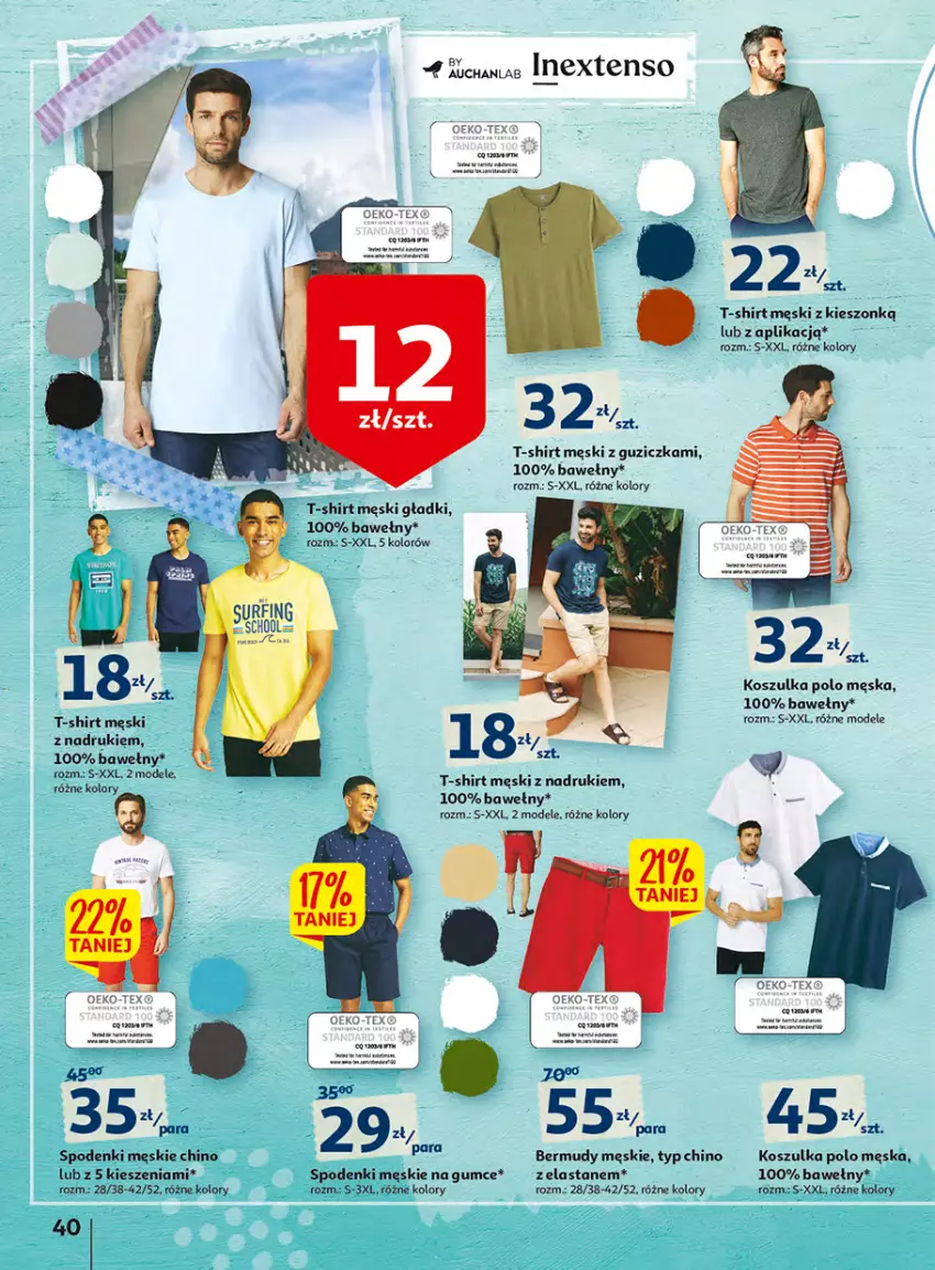 Gazetka promocyjna Auchan - Włoska kuchnia jest w cenie Hipermarkety - ważna 05.05 do 11.05.2022 - strona 40 - produkty: Bermudy, Fa, Kosz, Koszulka, LG, T-shirt, Wanna