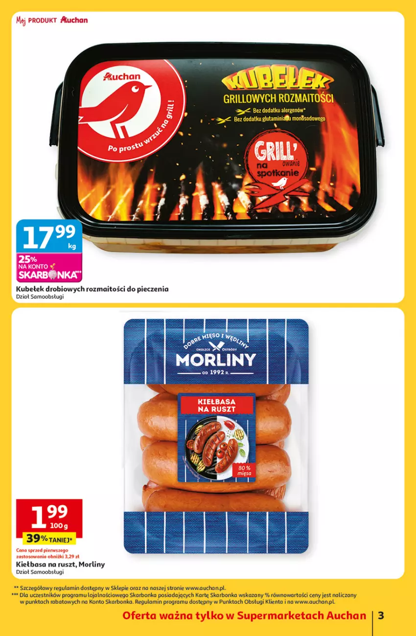 Gazetka promocyjna Auchan - TAK SMAKUJE LATO Supermarket - ważna 12.06 do 18.06.2025 - strona 3 - produkty: Gra, Grill, Kiełbasa, Morliny, Piec
