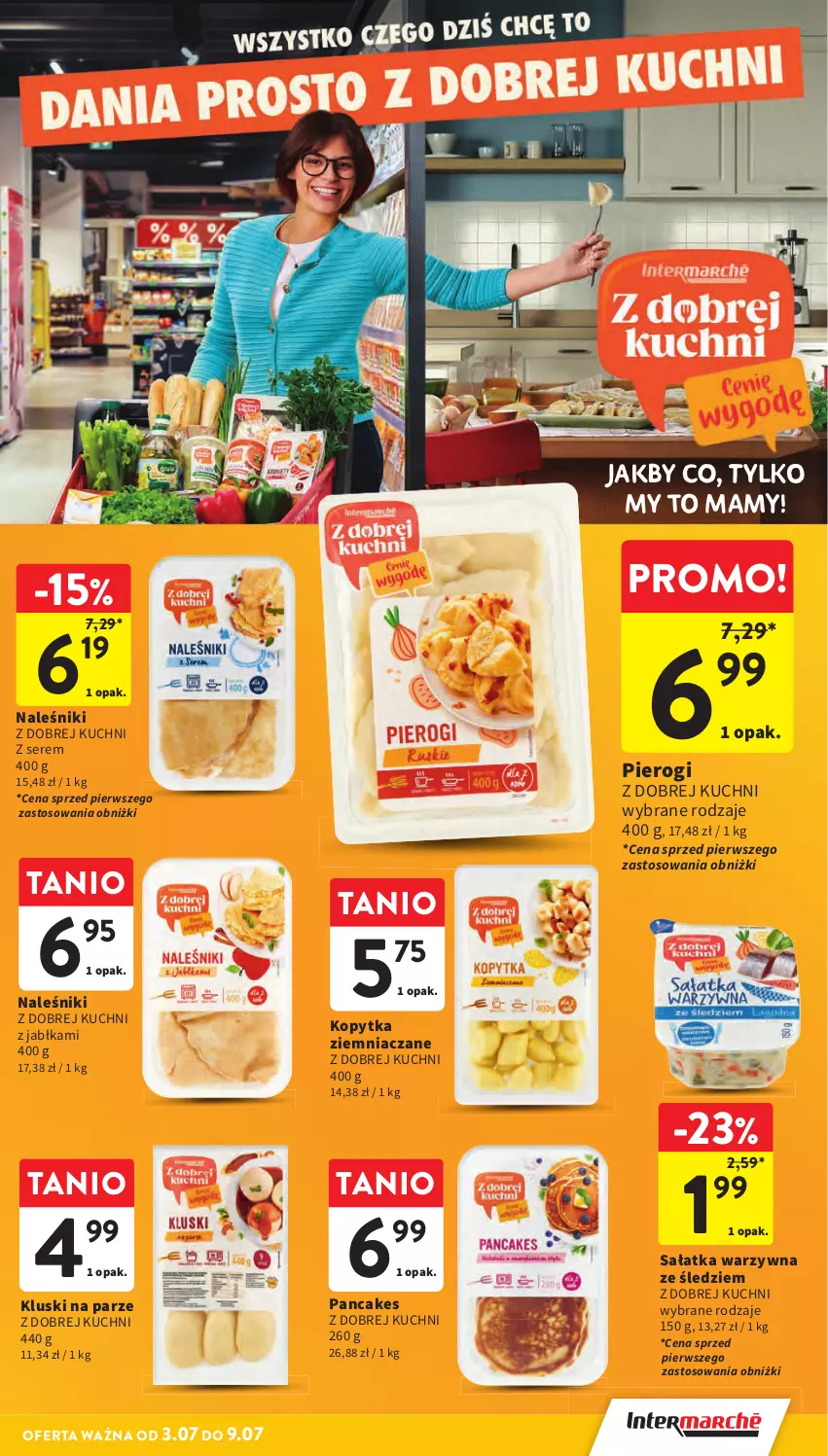 Gazetka promocyjna Intermarche - Gazetka promocyjna - ważna 03.07 do 09.07.2025 - strona 19 - produkty: Jabłka, Kluski na parze, Kopytka, Naleśniki, Pierogi, Sałat, Sałatka, Sałatka warzywna, Ser
