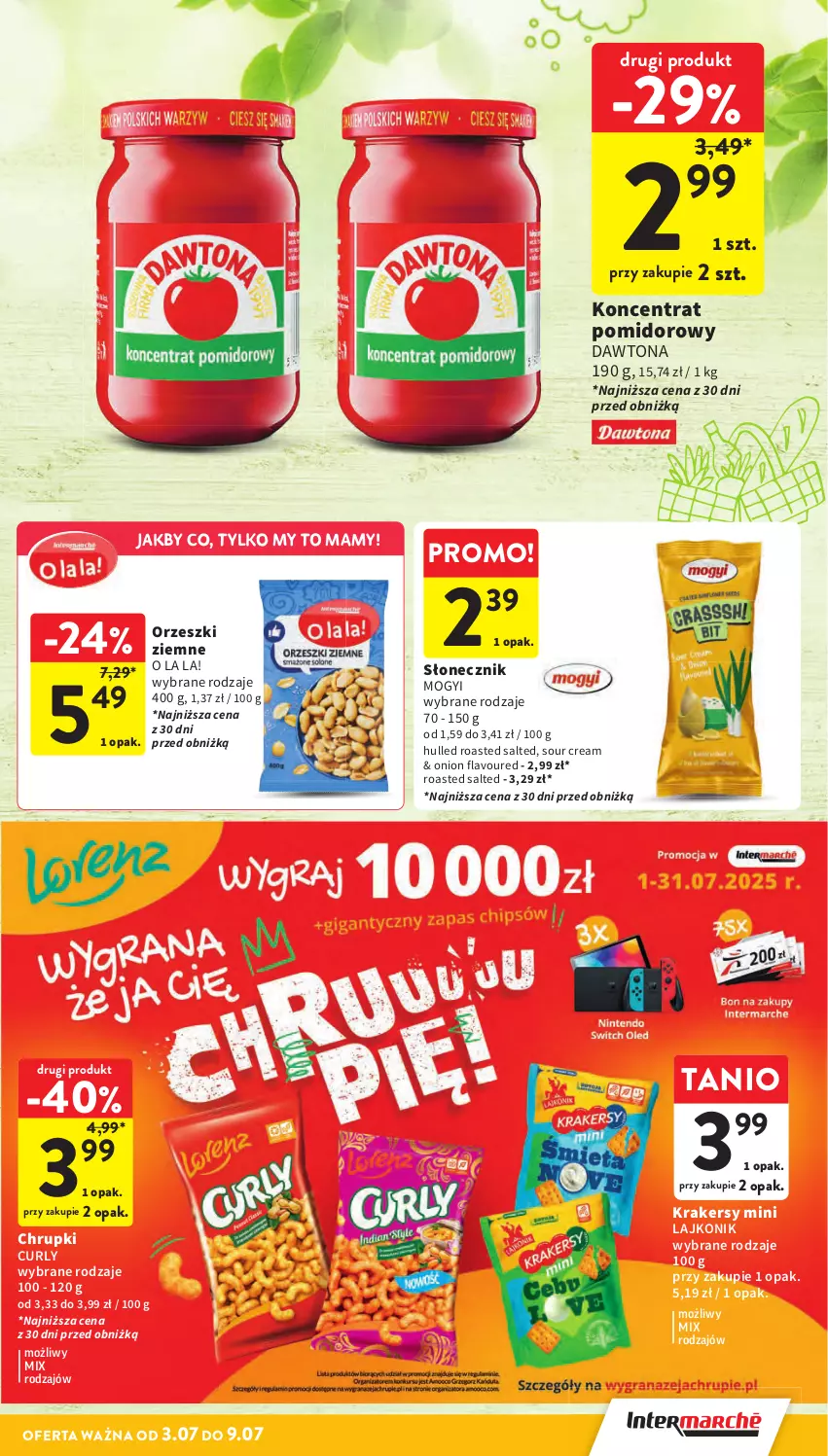 Gazetka promocyjna Intermarche - Gazetka promocyjna - ważna 03.07 do 09.07.2025 - strona 29 - produkty: Chrupki, Dawtona, Koncentrat pomidorowy, Krakersy, Lajkonik, Orzeszki, Orzeszki ziemne