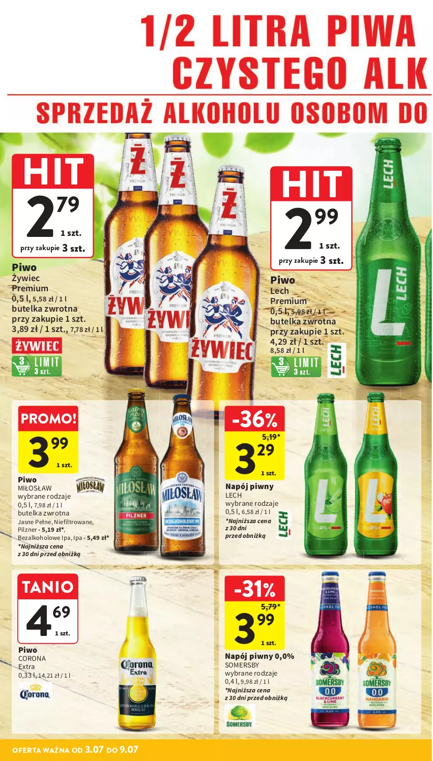 Gazetka promocyjna Intermarche - Gazetka promocyjna - ważna 03.07 do 09.07.2025 - strona 32 - produkty: Corona Extra, Lech Premium, Napój, Piwo, Somersby